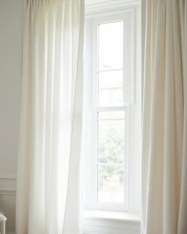Elegant linen curtains hanging in a bright room
